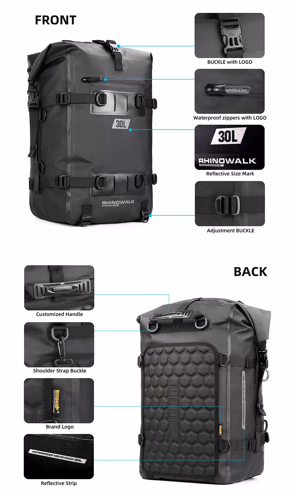 borsa posteriore per moto