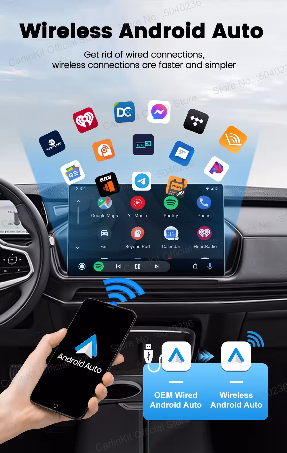 bevielė CarPlay dėžutė automobilyje