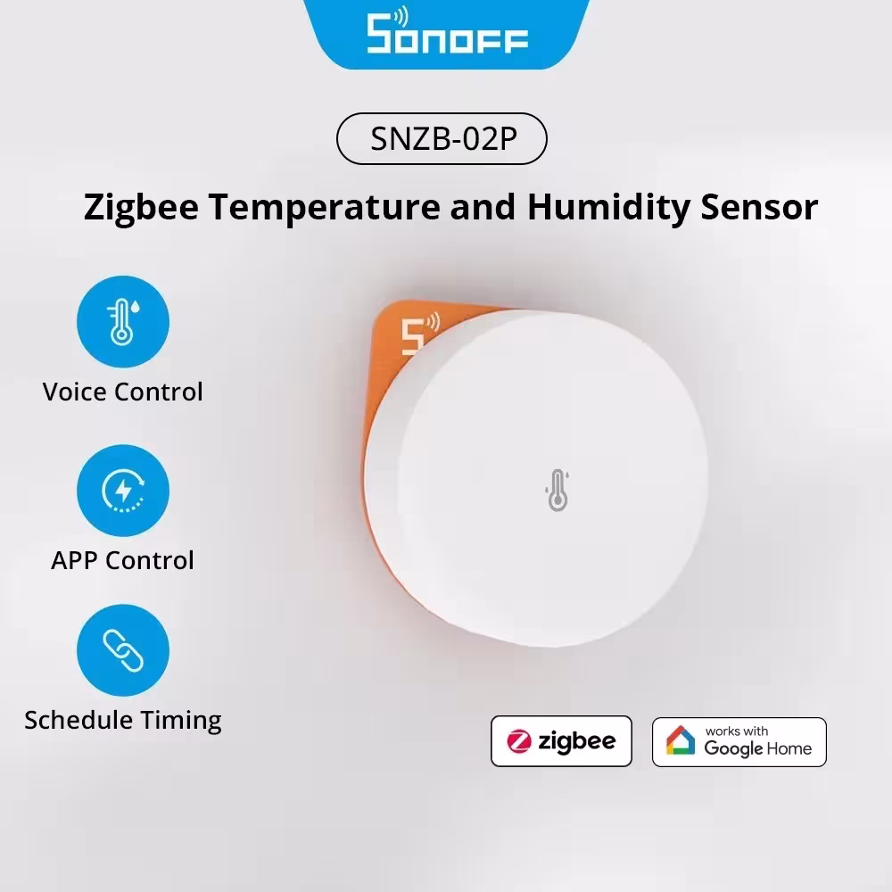 SONOFF SNZB-02P ZigBee išmanusis temperatūros ir drėgmės jutiklis