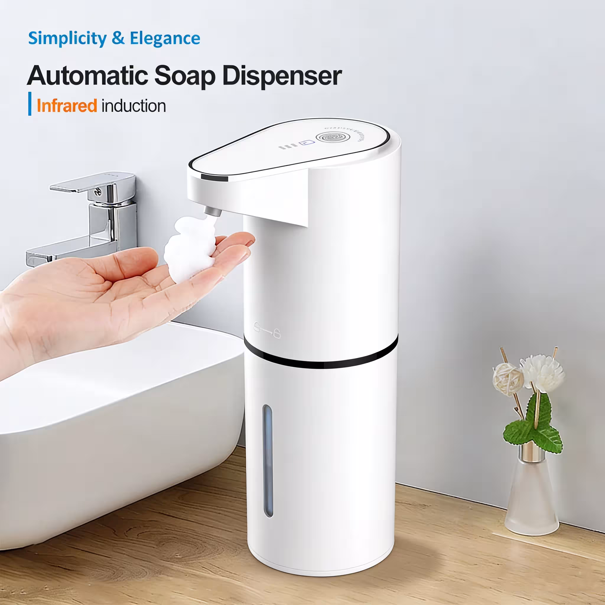 Dispenser automatico di sapone per bagno, tipo C, sensore senza contatto, schiumatore elettrico