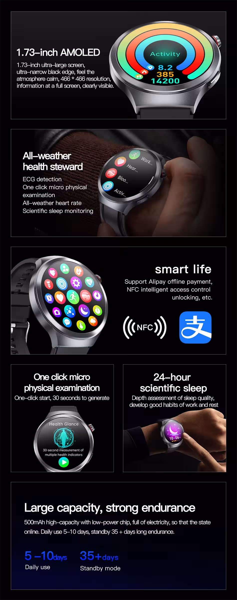 Montre intelligente avec verre saphir