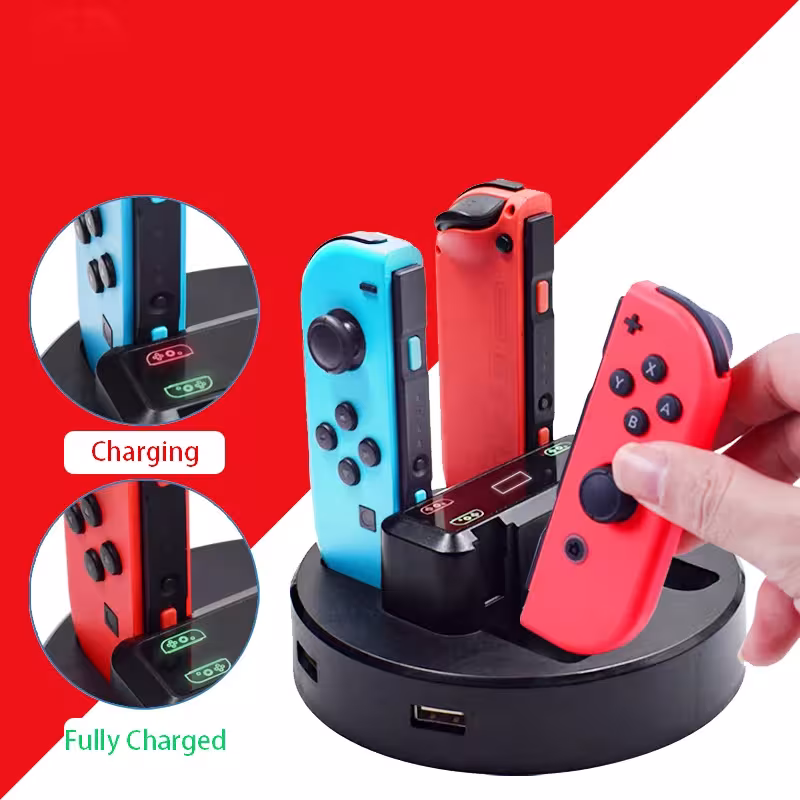Station de charge pour manettes Nintendo Switch 4 Joy-con adaptateur USB