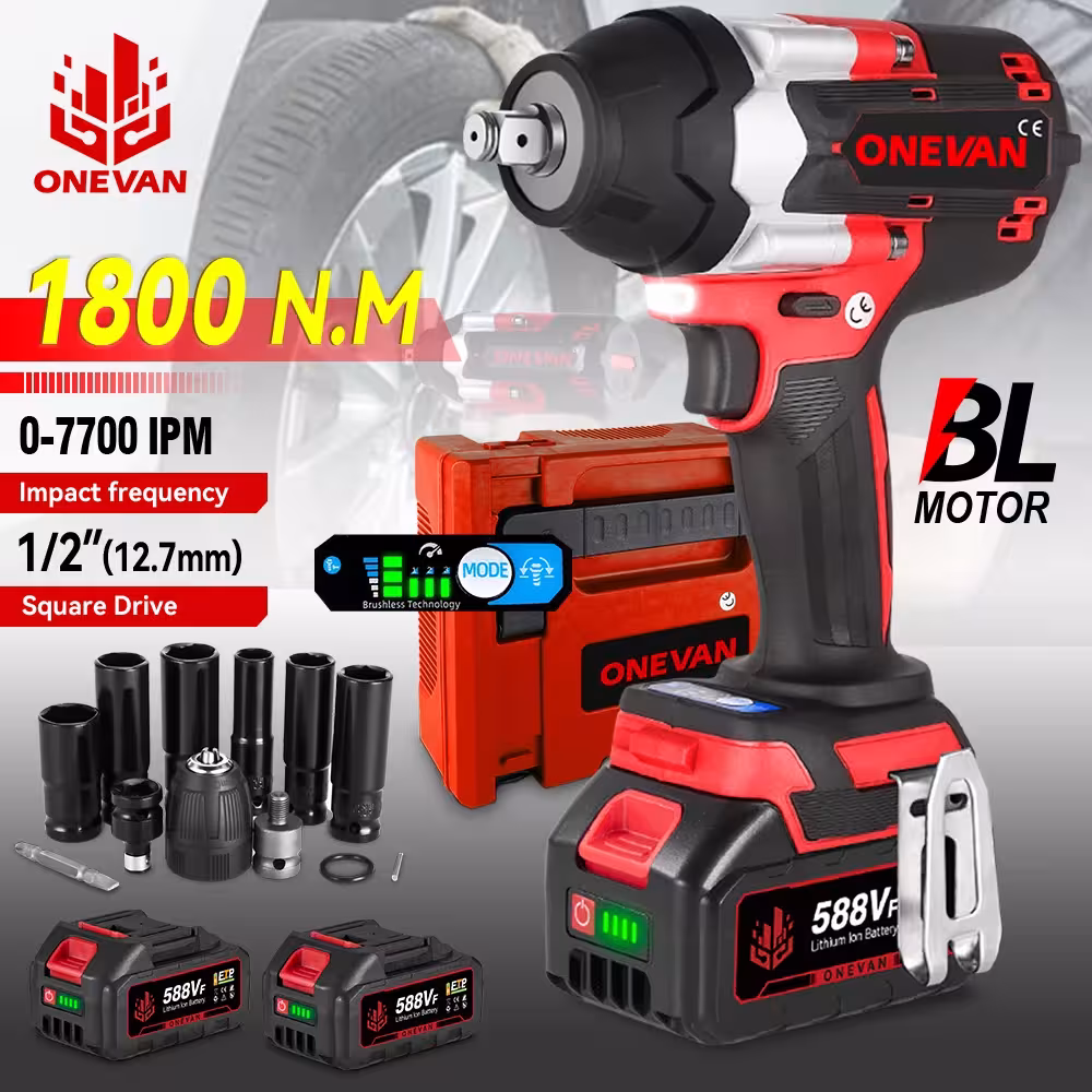 Cordless electric impact wrench 1800N.M 1/2 inch for Makita 18V battery