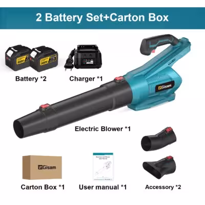 Gisam soffiatore ad aria wireless da 18V per batteria Makita, ideale per rimuovere foglie e detriti