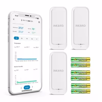 Inkbird ith-11-b Bluetooth 5.0 temperatūros ir drėgmės monitorius su programa