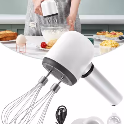 Mixeur manuel électrique sans fil rechargeable par USB 3 vitesses 20W