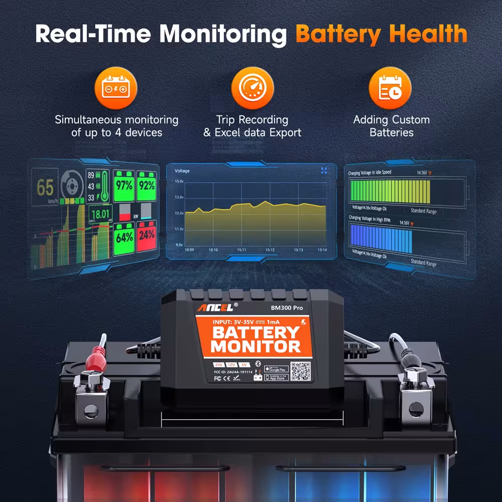 moniteur de batterie Bluetooth