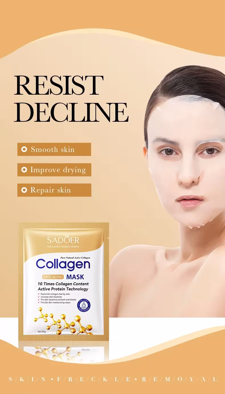 masque facial au collagène