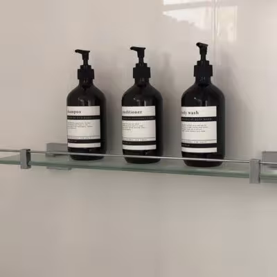 3 vnt. Amber šampūno tuščios buteliai su pompa 500ml voniai