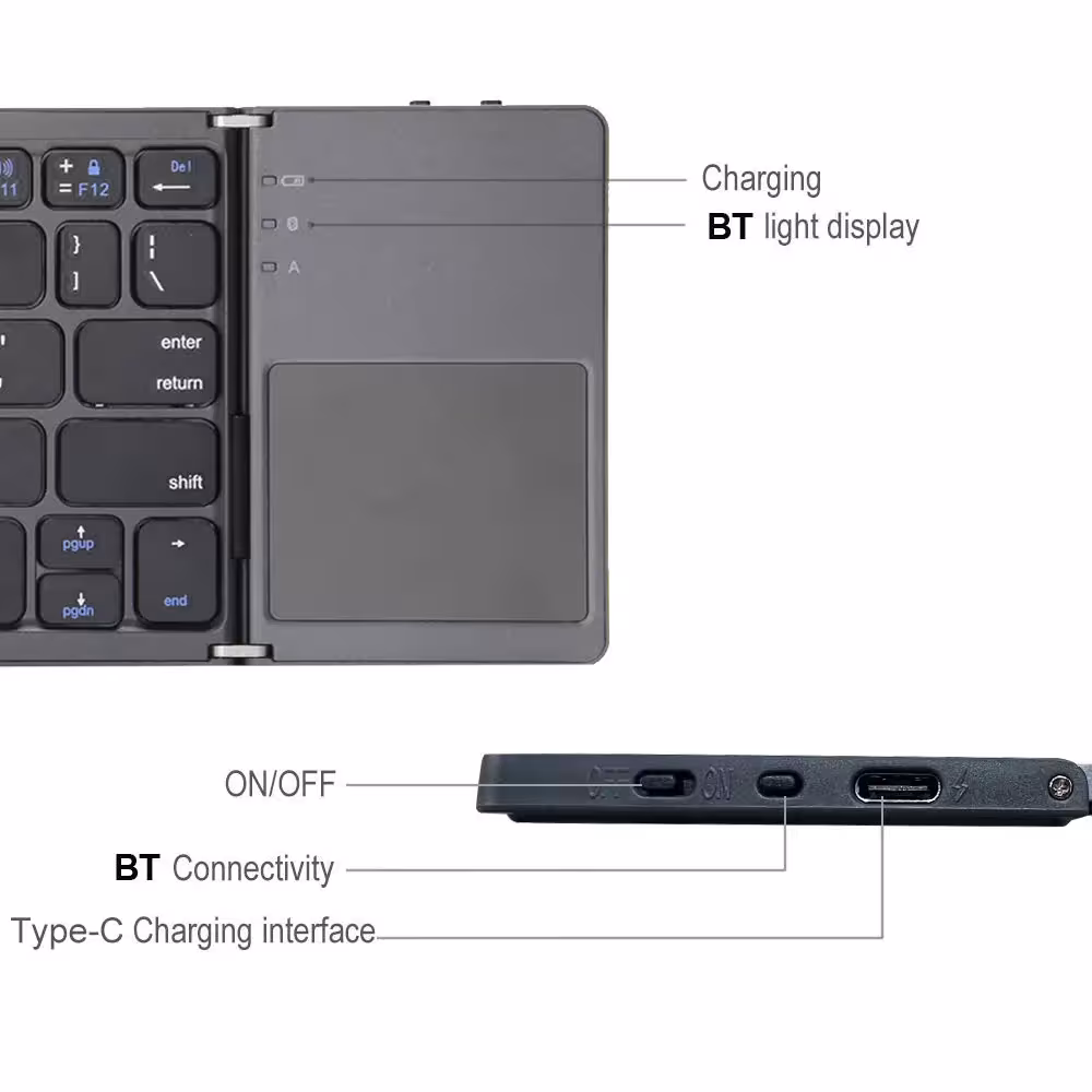clavier Bluetooth pliable et portable