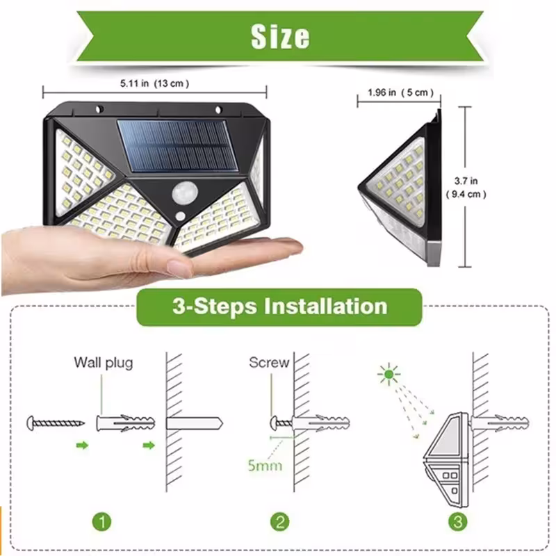 solar energy LED wall light