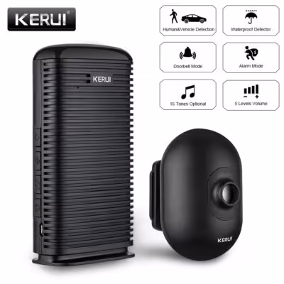 Sistema di sicurezza domestica wireless KERUI DW9 con sensore di movimento PIR, portata 1150 piedi.