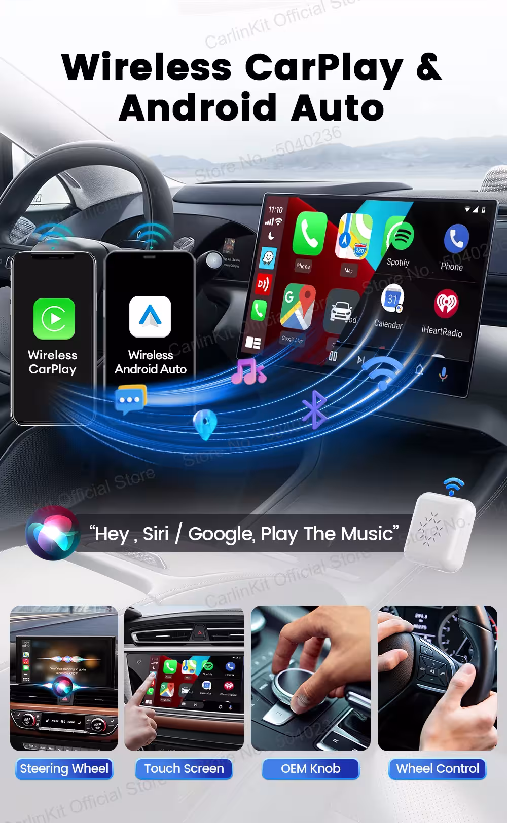 bevielė CarPlay dėžutė automobilyje