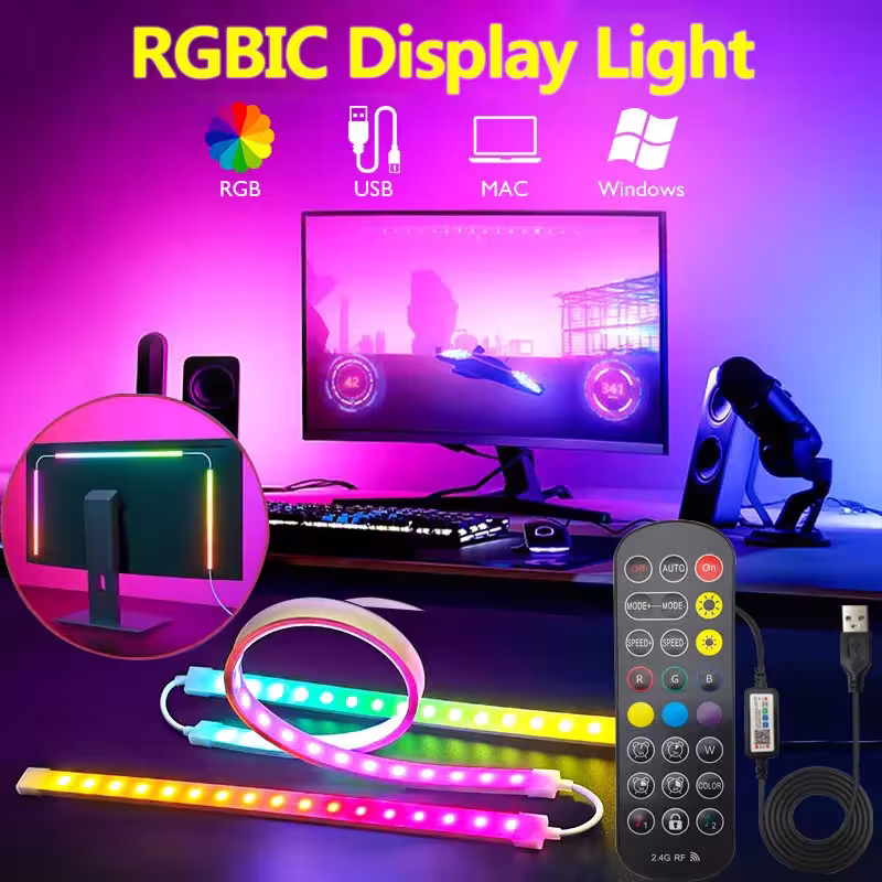 Smart Gaming LED Strip Lights 24-34 Inch Computer Screen Backlight USB