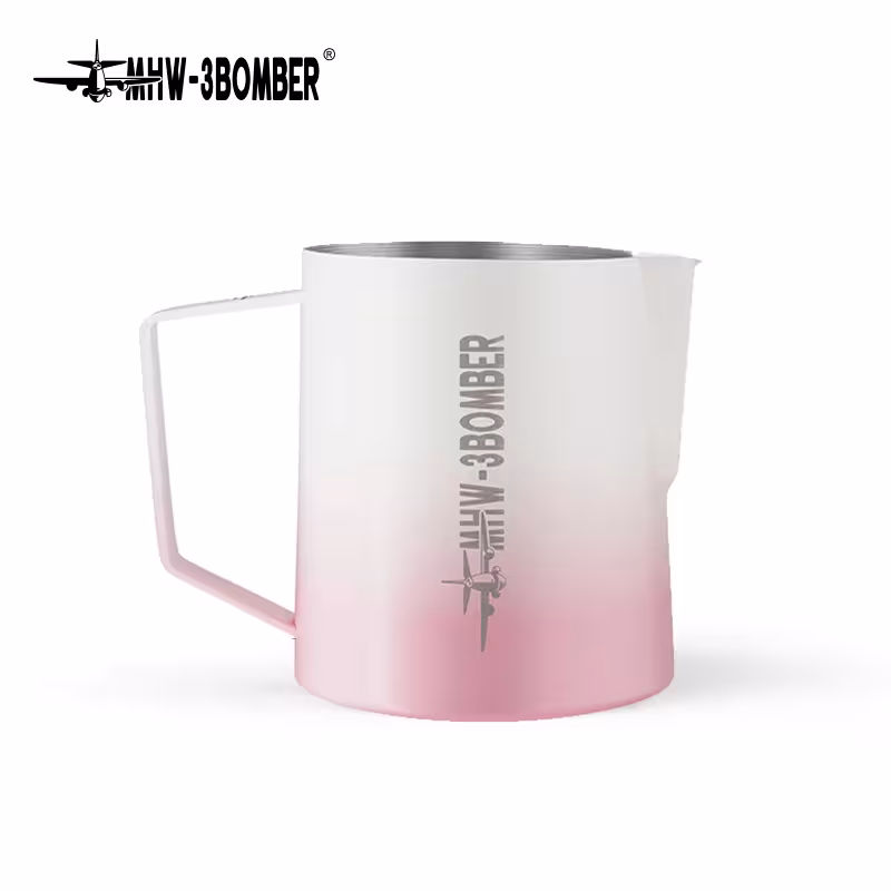 MHW-3BOMBER Classic 500ml raudona pieno putos kaušas iš nerūdijančio plieno