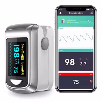 Oxímetro de pulso de dedo HealthTree para medir la saturación de oxígeno en sangre SpO2 con Bluetooth