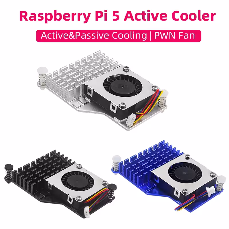 Raspberry Pi 5 Raffreddatore attivo radiatore termico in alluminio ventilatore PWM