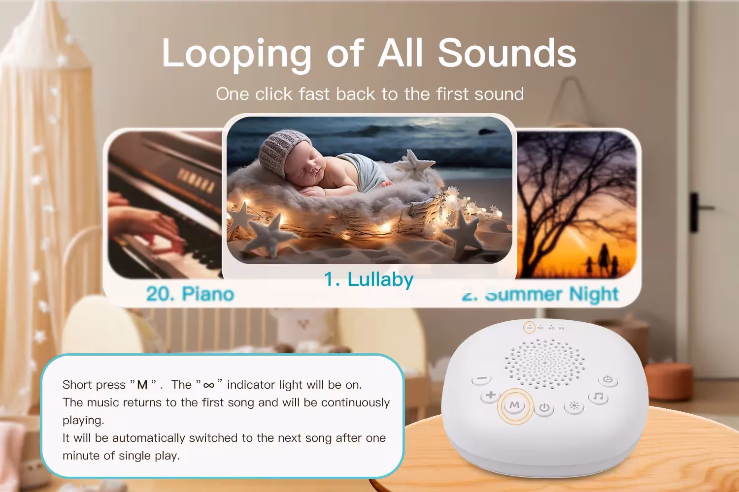 máquina de sonido para dormir bebés