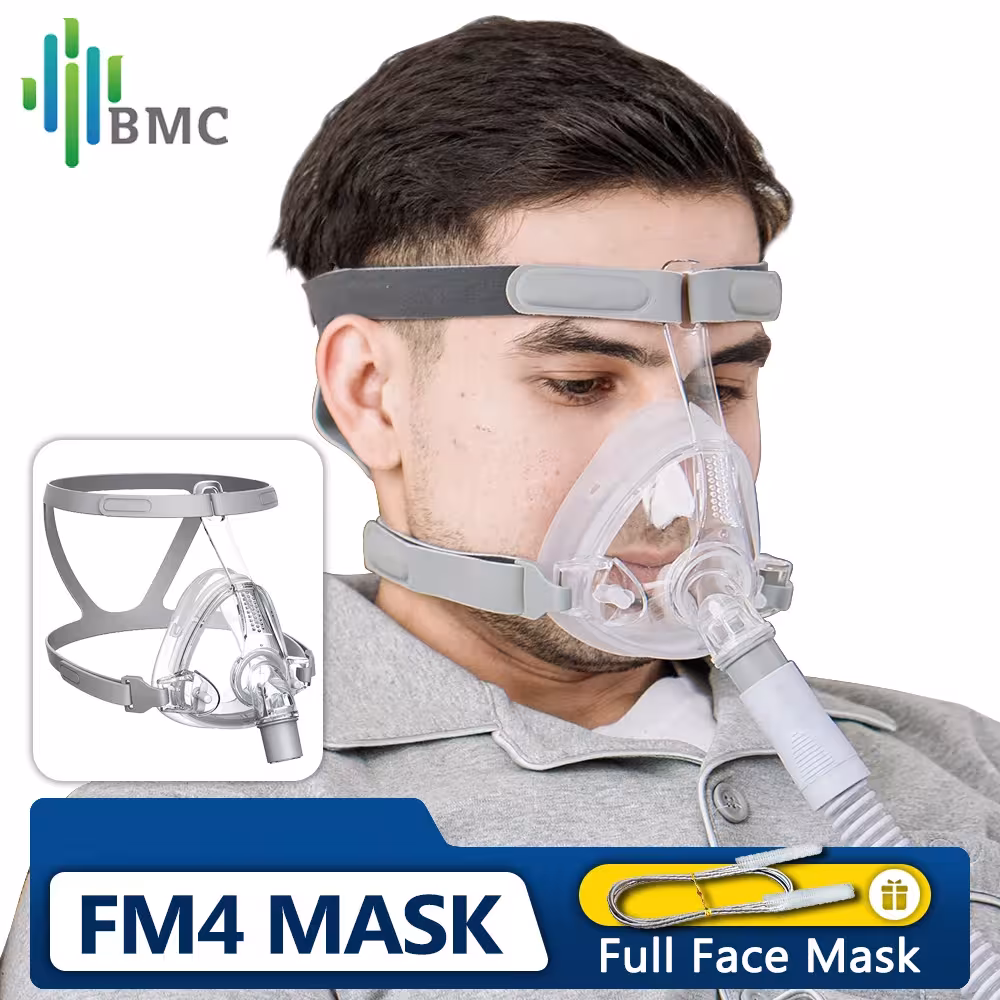 BMC FM4 Masque facial complet CPAP avec sangle universelle pour oxygénothérapie