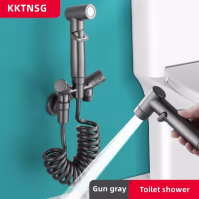 KKTNSG Doccetta bidet per WC sistema di rubinetteria in ottone a forma di V per acqua fredda