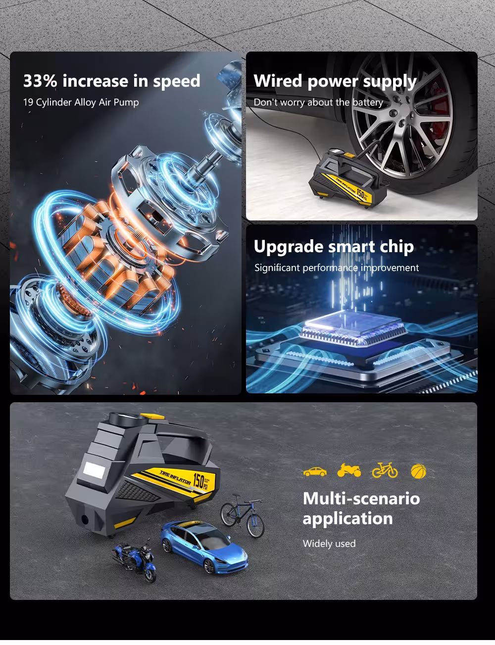 automobilio padangų pompa 12V