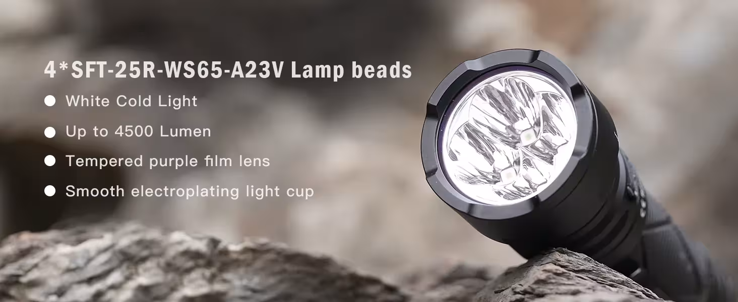 LED flashlight 4500 lumens