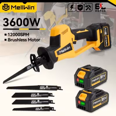 MELLWIN 3600W Bevicielė Šepetėlis Reciproka Saw 12000SPM Metales de madera