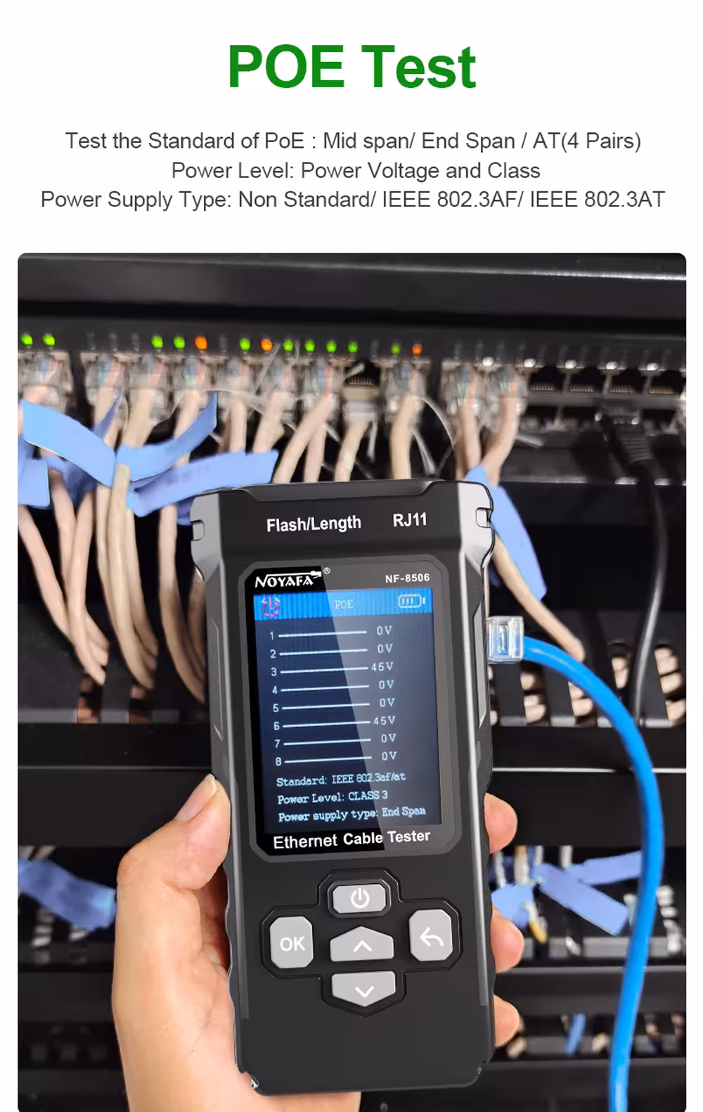 Ethernet kabelio testuoklis