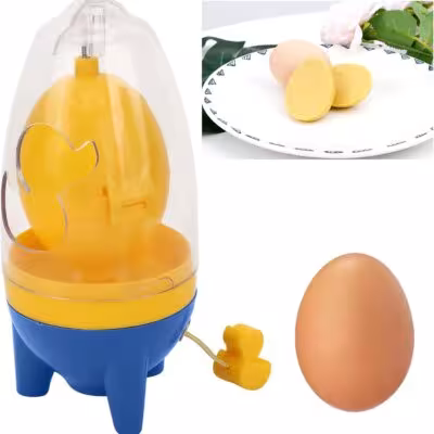Batidor manual de huevos con cuerda, herramienta de cocina de color dorado
