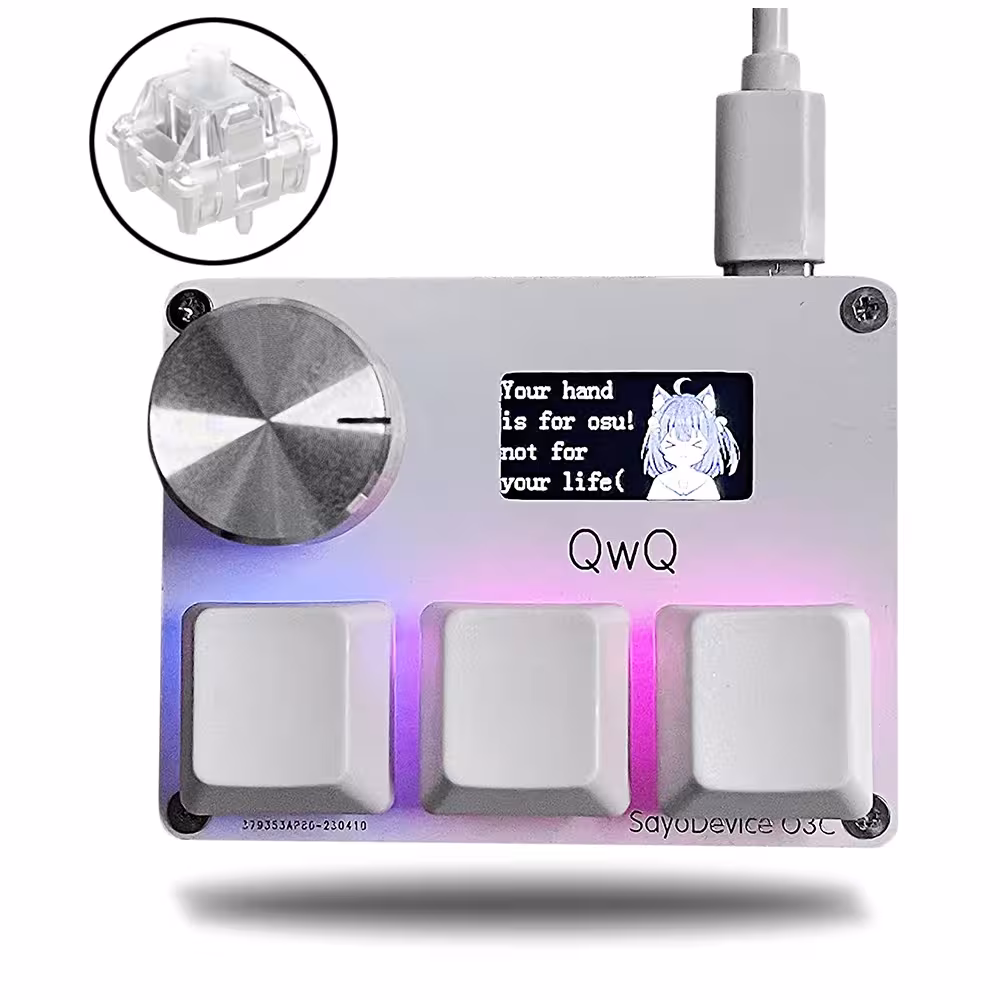 Gateron KS-20 baltieji magnetiniai jungikliai su greitu trigeriu ir ekranu