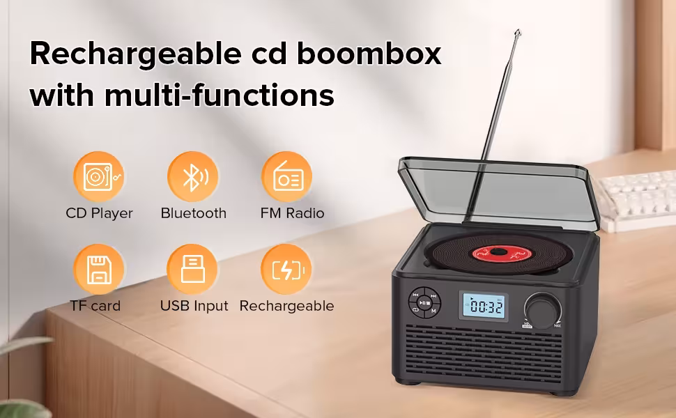 tragbarer CD-Player mit Lautsprechern