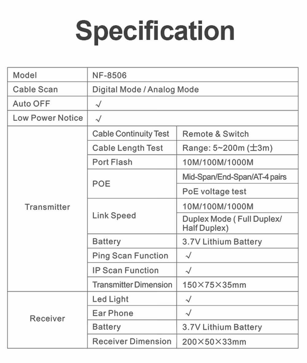 Ethernet kabelio testuoklis
