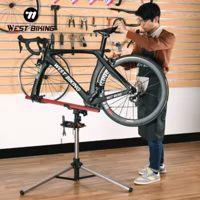 Soporte de reparación de bicicletas WEST BIKING para aleación de aluminio ajustable para plegado