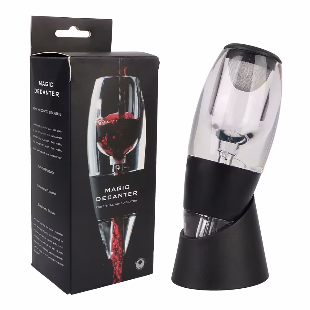 Red wine aerator dispenser with filter and stand for bars