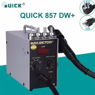 Pistolet à air chaud QUICK 857DW+ 580W avec écran numérique et buses