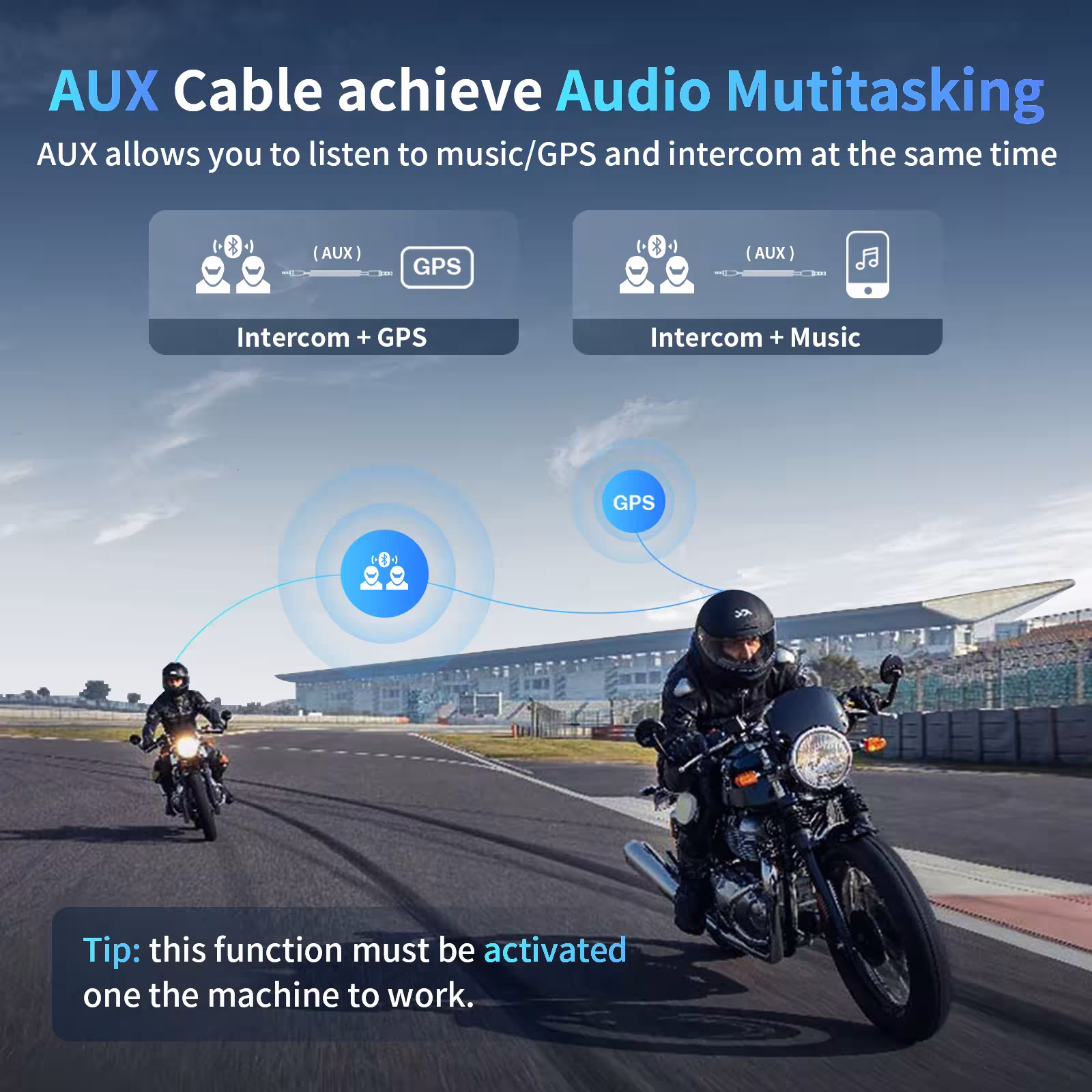 motociklų šalmo Bluetooth ausines