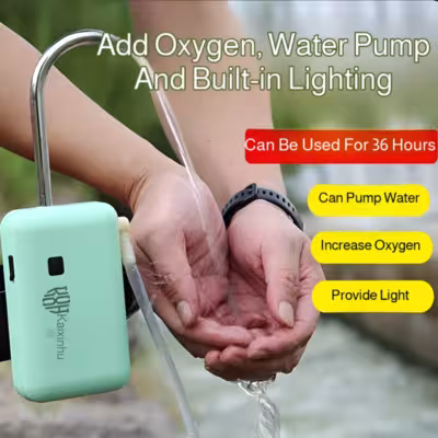 Aérateur de poisson électrique Ultra Quiet avec batterie, pompe à oxygène portable
