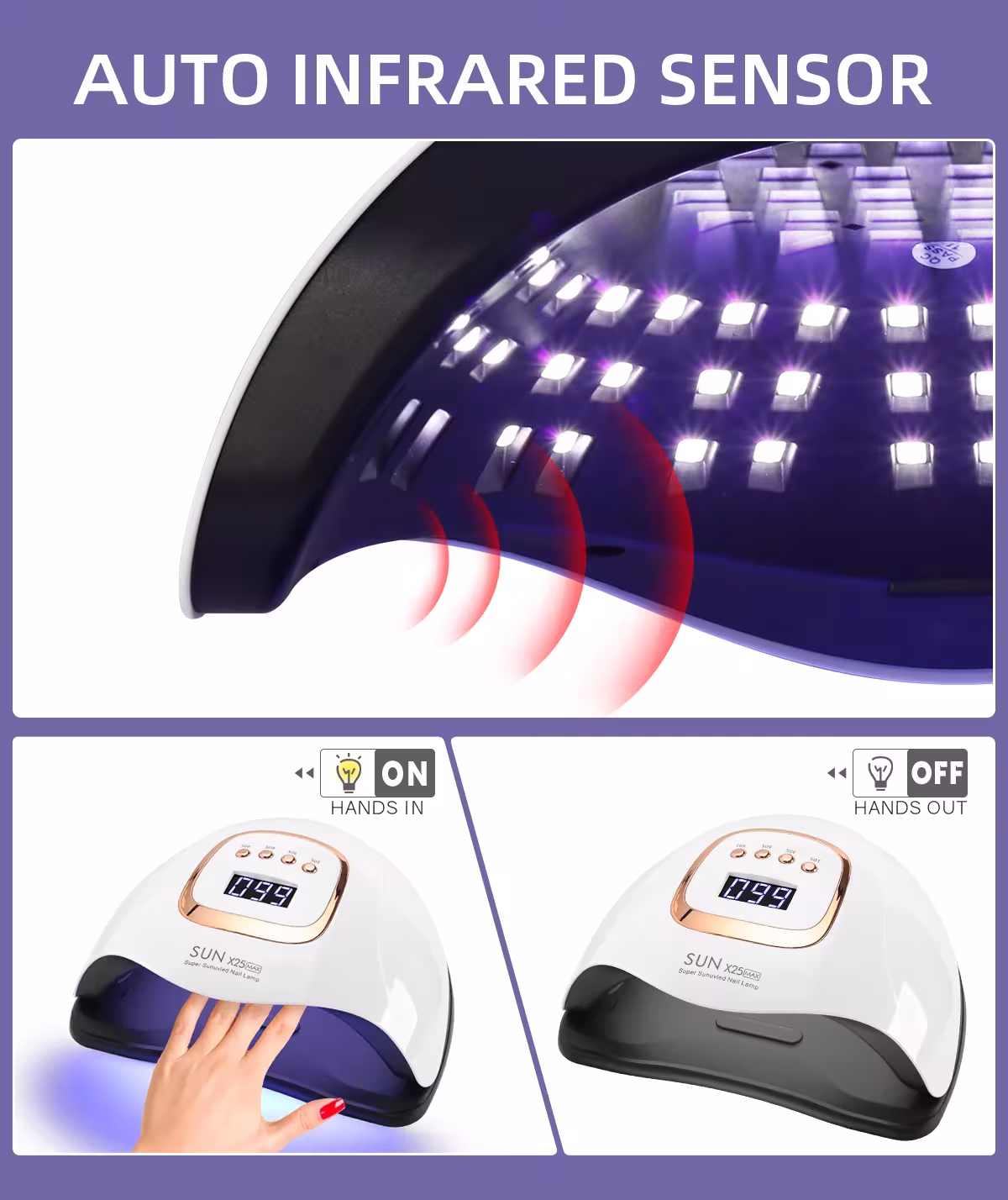 UV LED nagų lempa
