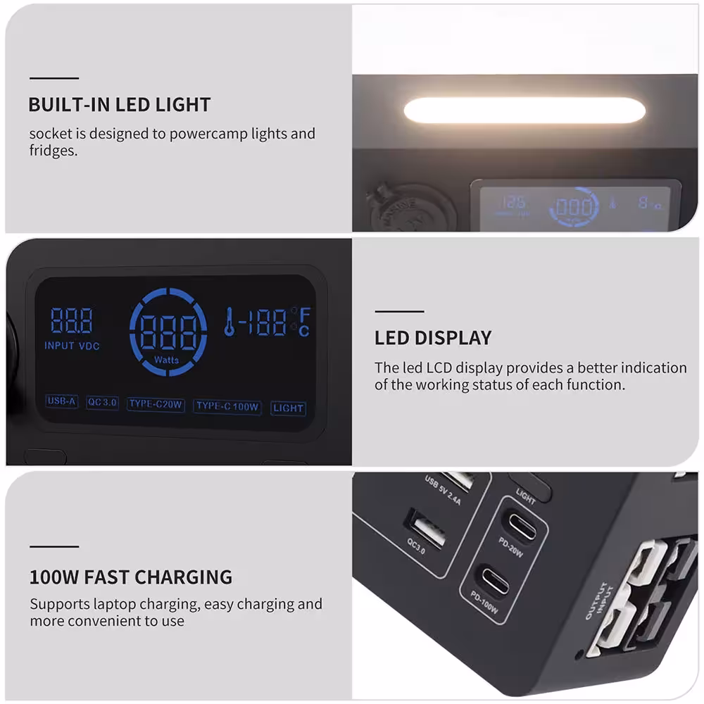 nešiojamas valdymo šaltinis 100W
