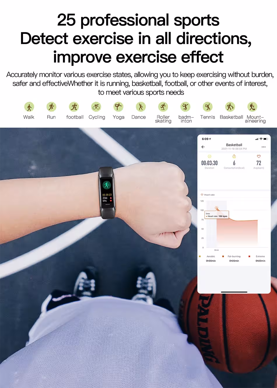 horloge intelligente avec fréquence cardiaque