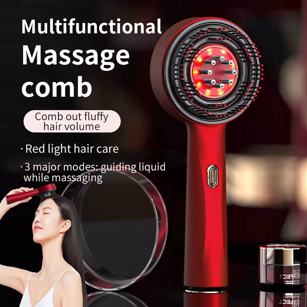 electric massage brush with red light