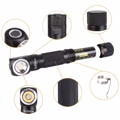 Soyrn SP40 Linternas LED XPL 1200lm 18650 Linterna recargable tipo C