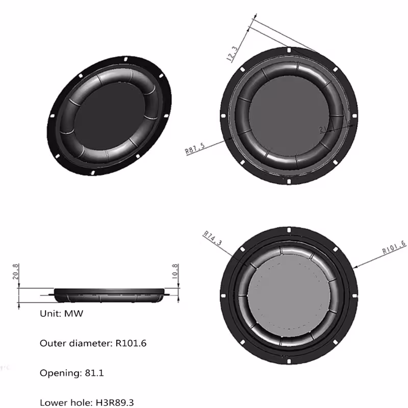 membrane du diffuseur de basses