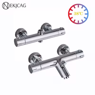 Mitigeur thermostatique de douche pour baignoire chromé régulateur d'eau chaude et froide