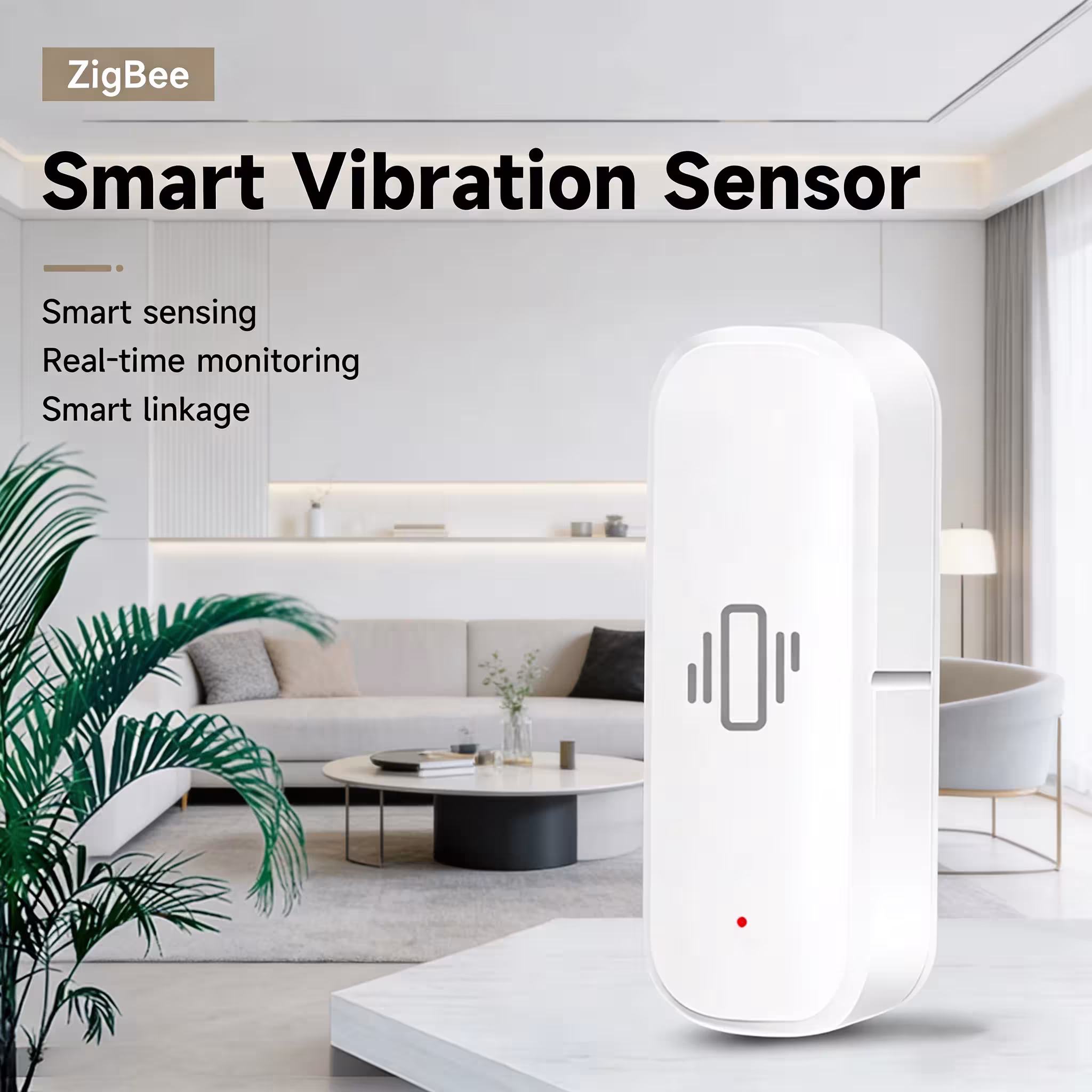 Tuya ZigBee vibration detector for smart home in the Smart Life app