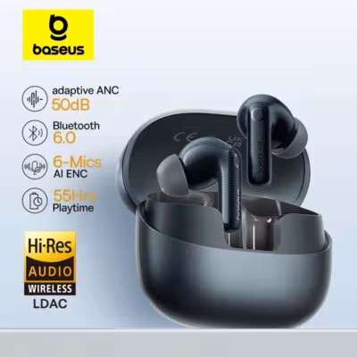 Auricolari wireless Baseus EP10 Pro ANC Bluetooth 6.0 con cancellazione attiva del rumore da 50dB