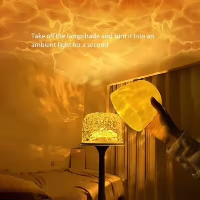 Lampada da tavolo atmosferica a LED con effetto onde d'acqua