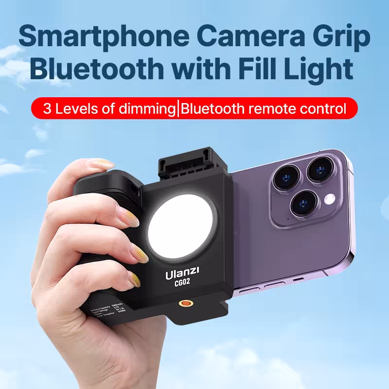 Ulanzi CG02 Smartphone Camera Grip Bluetooth avec lampe LED CRI 95 + étiquette à distance 15M