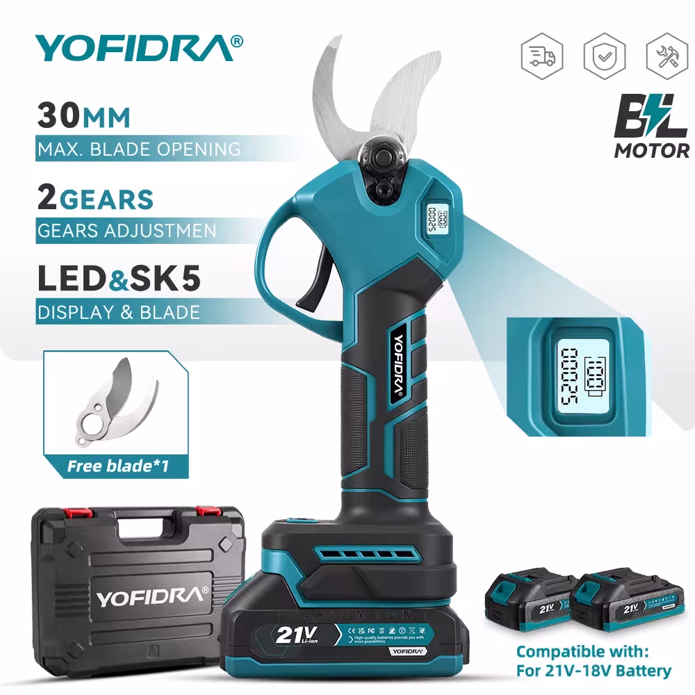 Yofidra Brushless elektrinis žardymo žirklės 30mm pakrovimas nuo Makita 18V