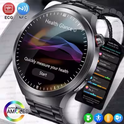 Smart clock with safiro glass heart rate ECG PPG counter